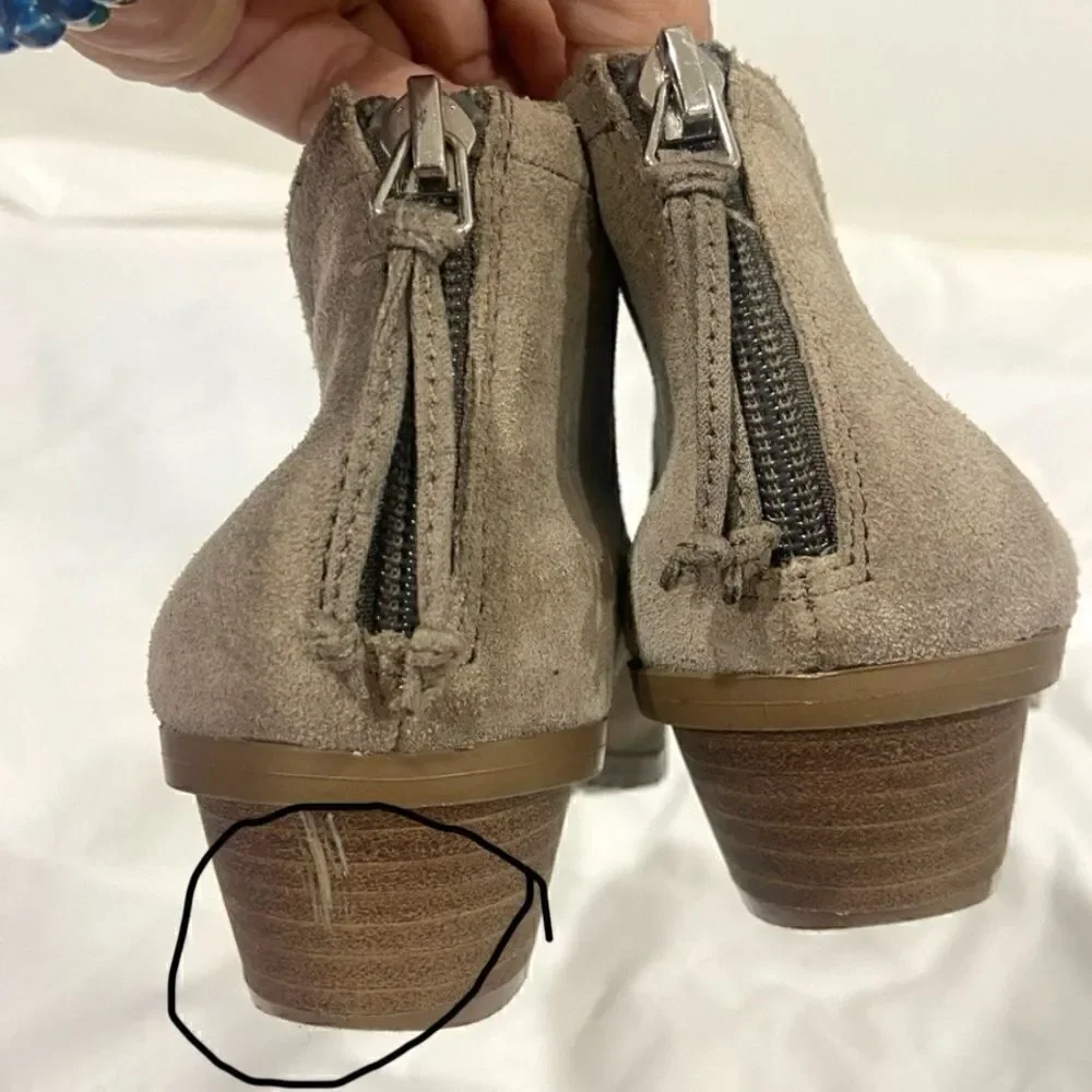 Kennett kole reaction tan faux suede zip back ankle boots size 6.5